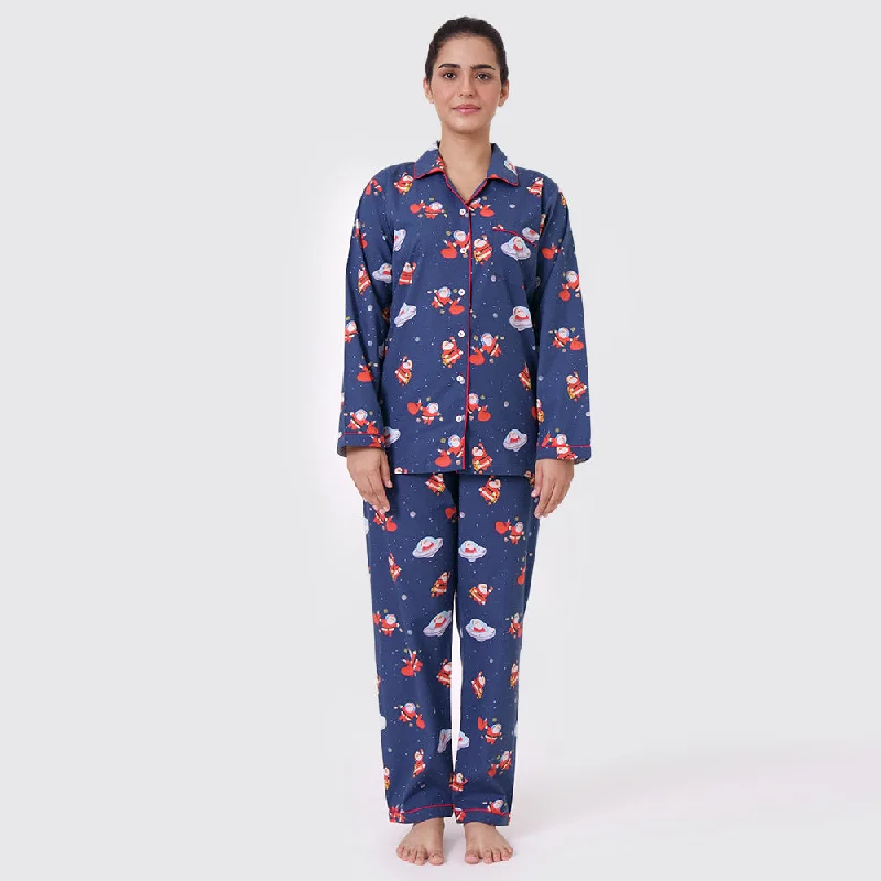 women's pajamas for yoga and meditationWomen Space Santa Pajama Set