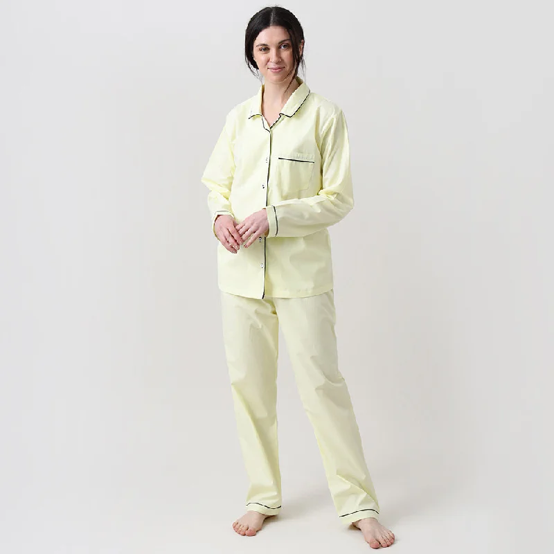 women's pajamas with an elasticized cuffsWomen Sunshine Yellow Pajama Set