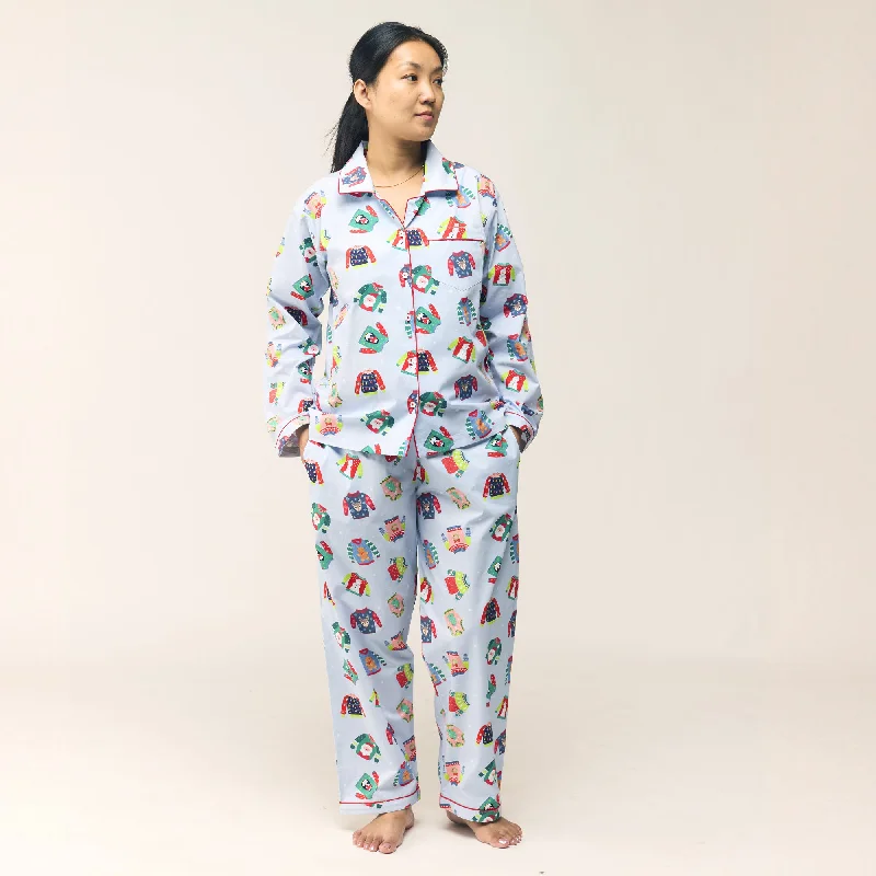 women's pajamas with built-in braWomen Ugly Sweaters Pajama Set