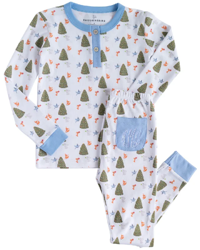 women's pajamas with a whimsical charmWoodland Creatures Pima Cotton Pajama Set-FINAL SALE